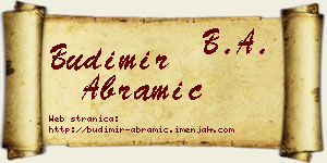 Budimir Abramić vizit kartica